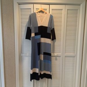 Frances Valentine Color -Blocked Wool Blend Maxi Dress
